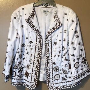Coldwater creek embroidered blazer Size 12